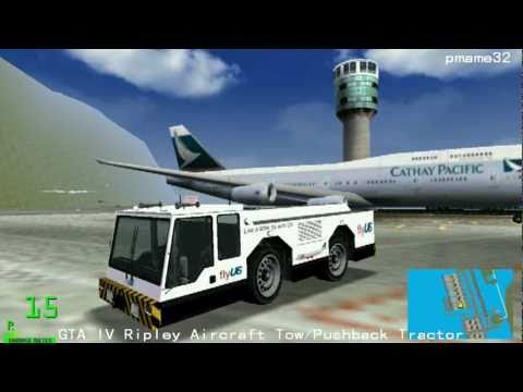 mm2 (320) GTA 4 Ripley Aircraft Tow or Pushback Tractor in Bus Test City