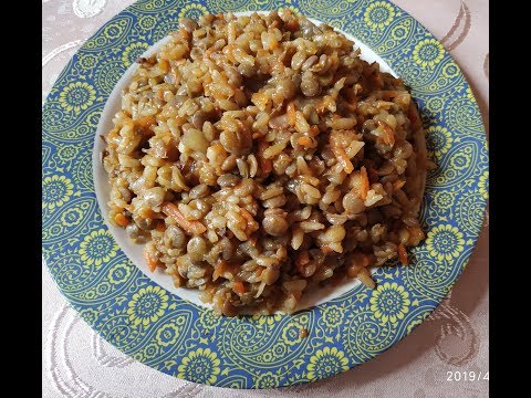 ВКУСНЫЙ ГАРНИР из риса и чечевицы   как плов Вкусно Просто и Полезно !!!