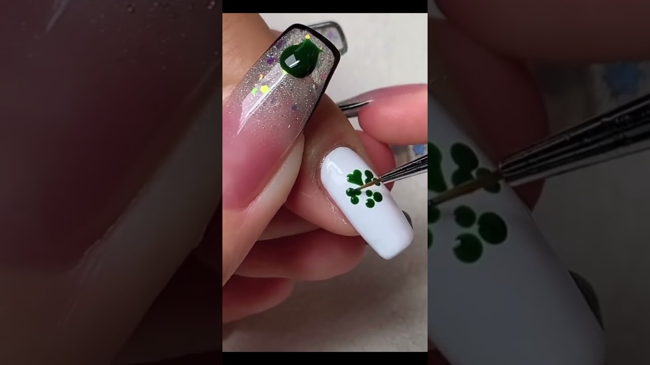 Four-leaf clover🍀painting tutorial💅🏻