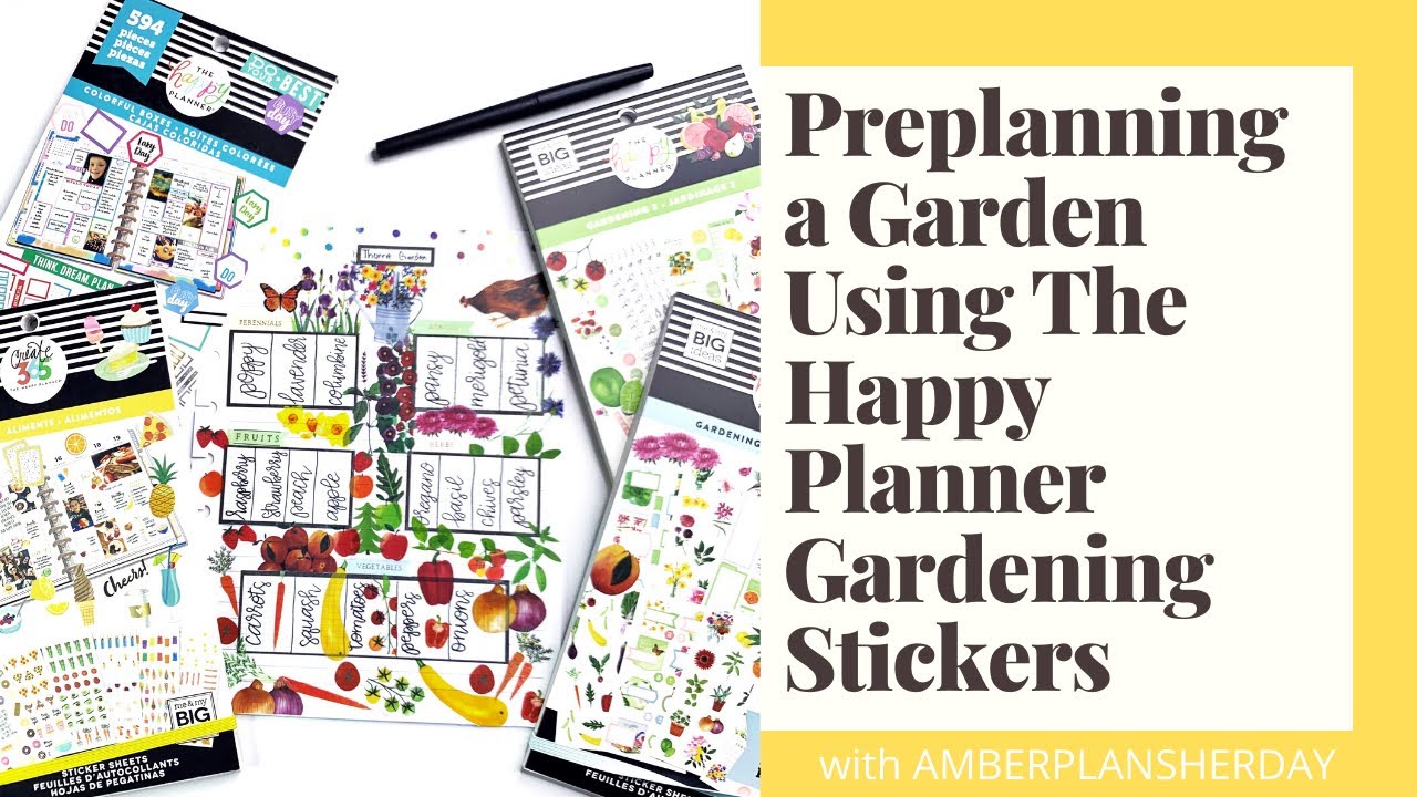 happy planner green garden