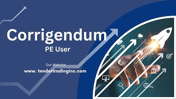 Corrigendum | PE User | e-GP Tutorial | Tender Trading Inc.