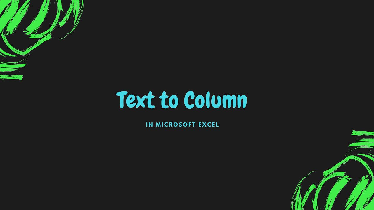 Using Text To Column Data In Excel YouTube