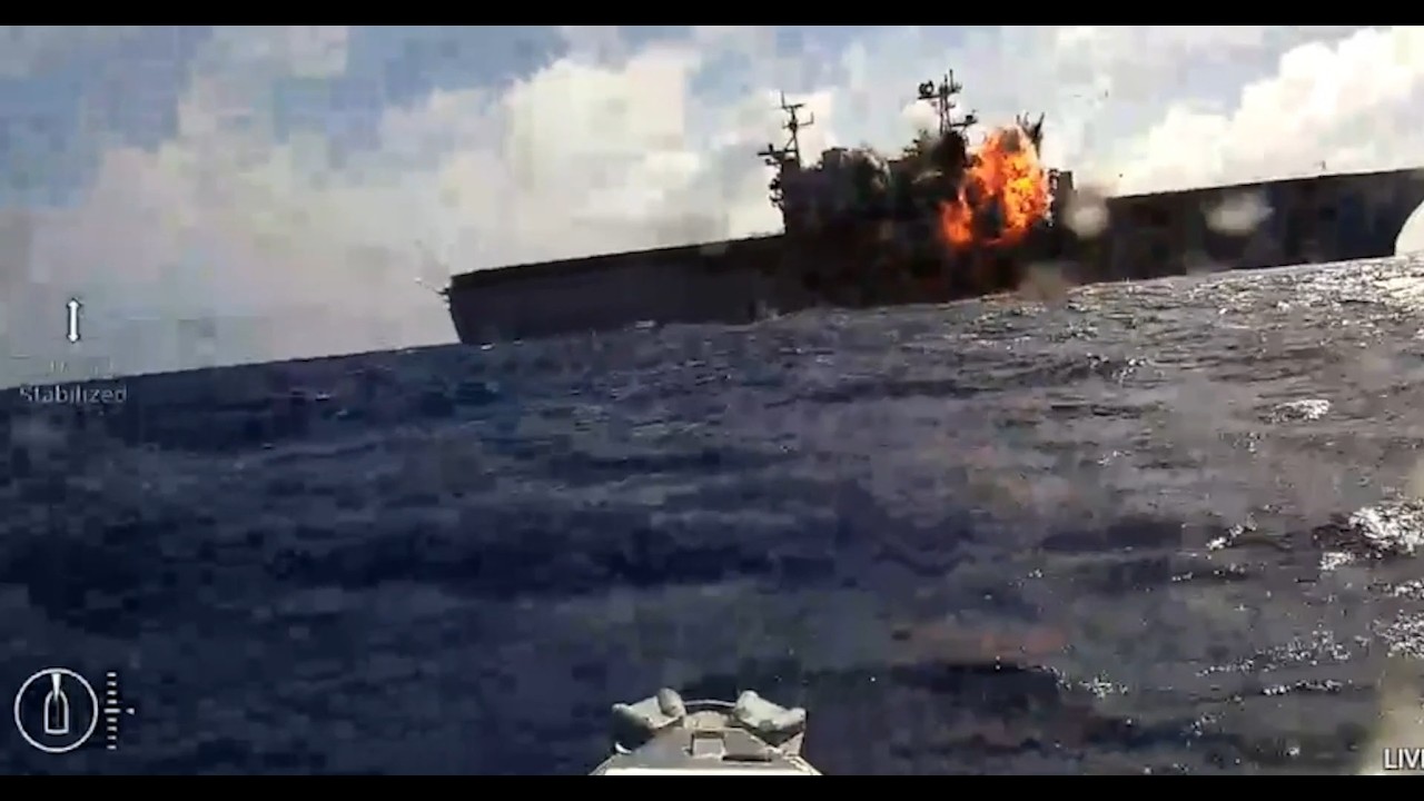Amazing Footage from USV’s as they Attack the USS Peleliu (LHA 5)
