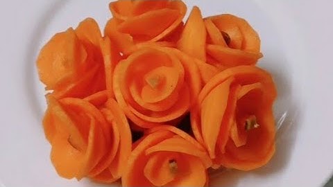 Art2.Cách tỉa hoa cà rốt đơn giản | How to make CARROT FLOWERS