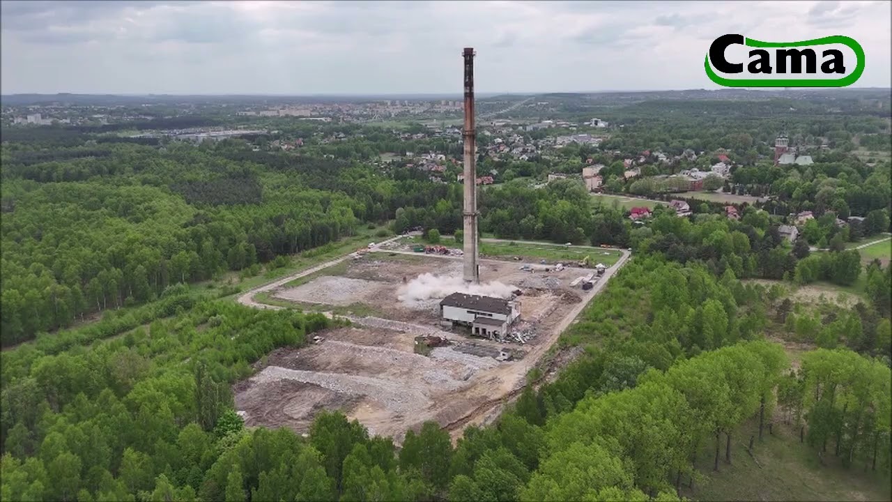 Wyburzenie komina h=120 m - Trzebinia