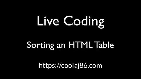Live Coding - Sorting an HTML table with VanillaJS