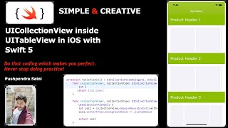 UICollectionView inside UITableView in iOS with Swift 5