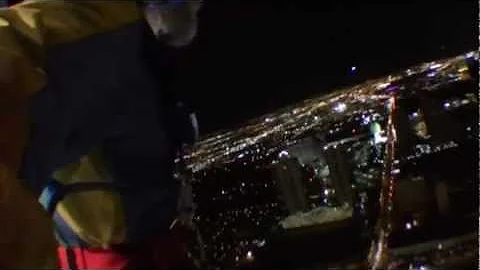 Kevin Vandriel Stratosphere SkyJump Las Vegas with Wristcam (HD) night-time freefall May 2012