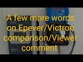 A few more thoughts on the Epever/Victron MPPT charge controllers