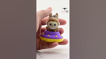 🛸 Cutie3D Twisty Clicker Fidget Alien Labubu In UFO Keychain #shorts #3dprinting #clicker
