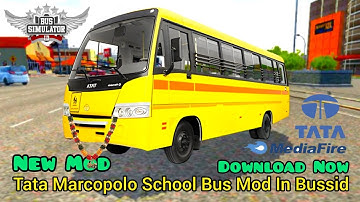 #bussid #bussidmod #bussidnewmod Tata marcopolo bus mod in bussid | Tata school bus mod in bussid