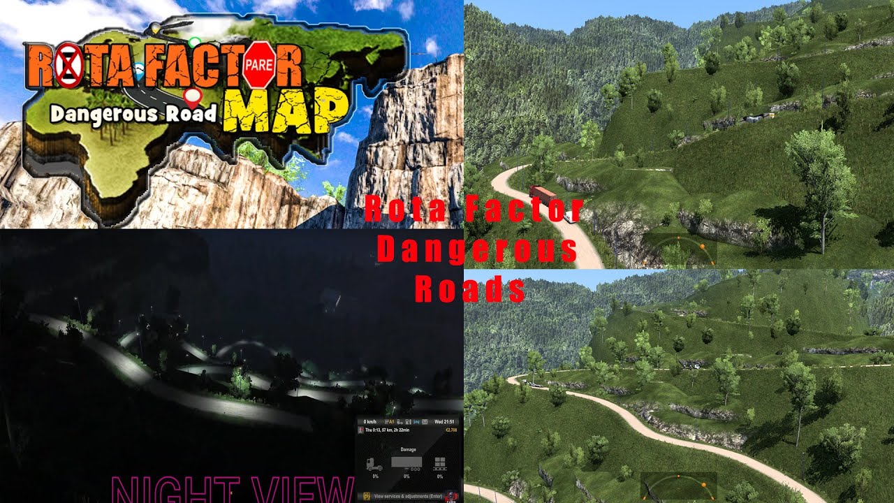 Rota Factor Map Dangerous Roads V.1.0.4 WORK WITH ETS 2 V1.42,1.43 ...