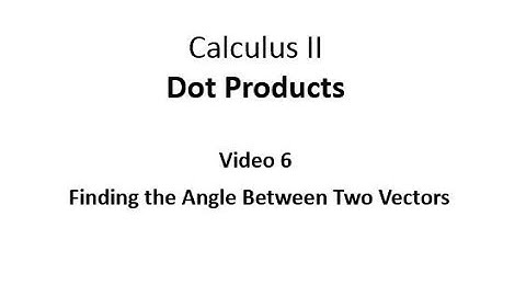Finding the Angle Between Two Vectors