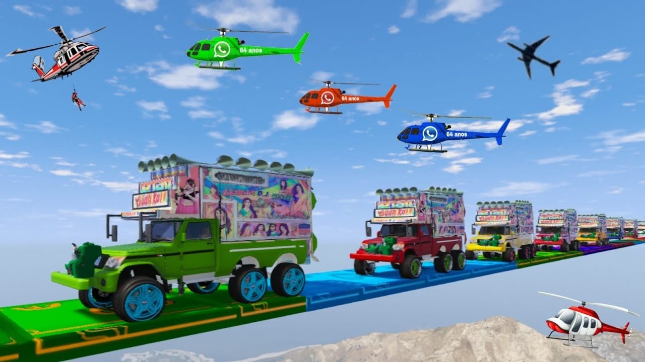 World's Highest 😱🚨 GTA 5 -TRIED THE IMPOSSIBLE 🤯🤯 SUPER MEGA RAMP CHALLENGE | INDIAN All 11 DJ'