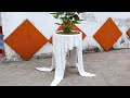 Use old towels and cement to make pots  design a potted plant with legs