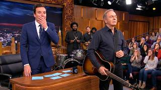 Jimmy Fallon FROZEN When Neil Diamond Suddenly Stops Playing After Hearing This Sound