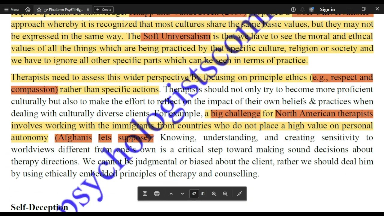 PSY611 Ethical Issues in Psychology Short Lesson 41 | PSY611 Midterm & Finalterm Short Lectures