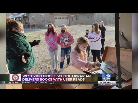 West Vigo Middle School librarian delivers books with Uber Reads