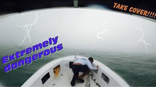 Small Boat STUCK in LIFE THREATENING STORM!! crazy experience !