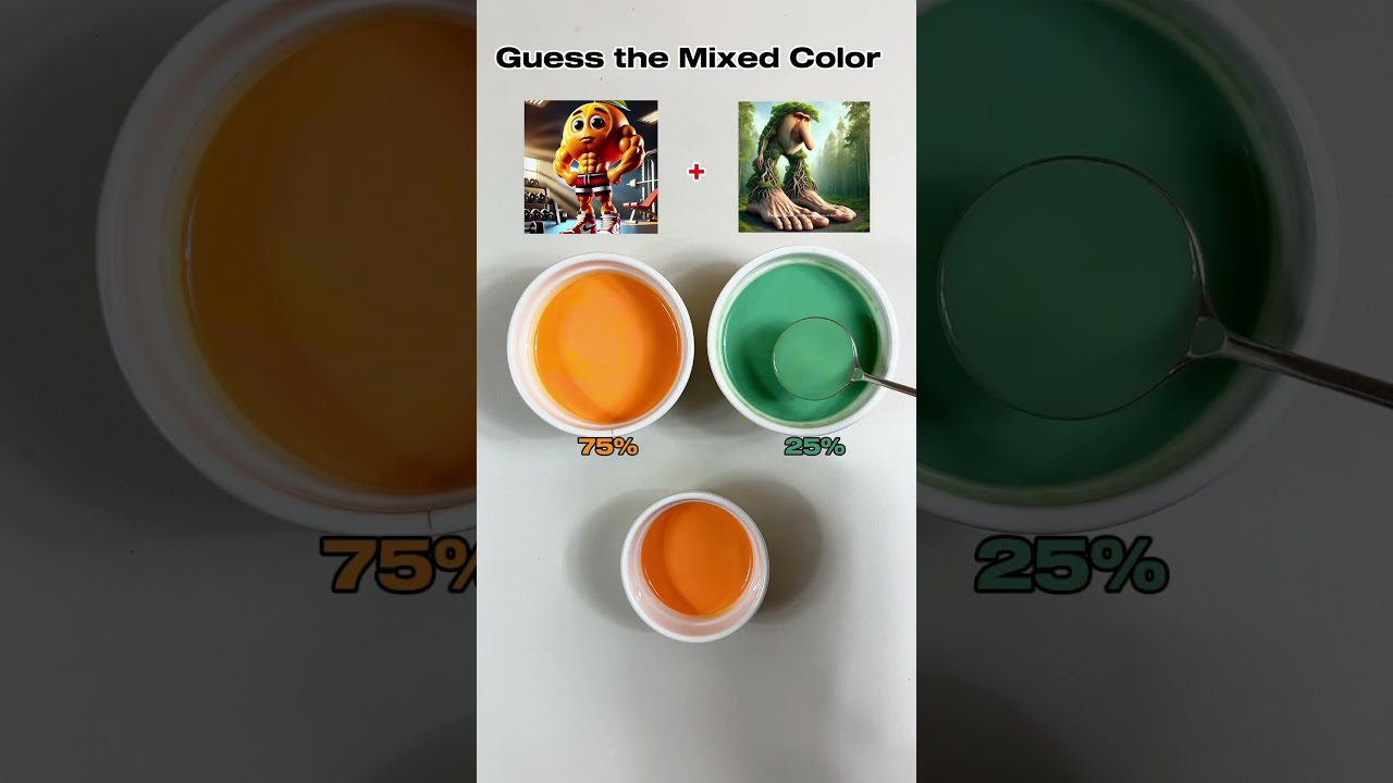 What Does 75 Orange 25 Green Make Guess The Final Color Colormixing Painting Satisfying