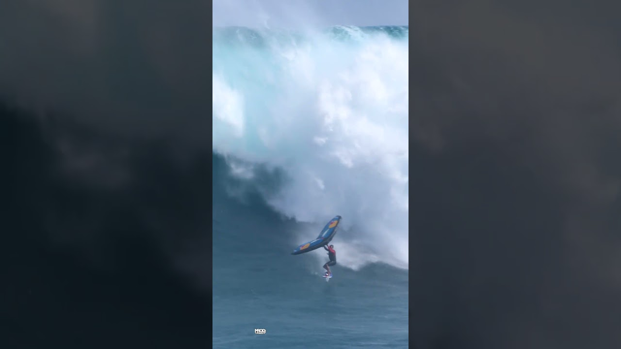 JAWS WING FOILING A HUGE WAVE! - KAI LENNY 