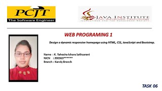 Web Programming I | Task 06  |Java Institute | K. Tahesha Ishara Sathsarani