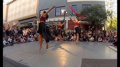 Young dancers performing a contemporary dance.