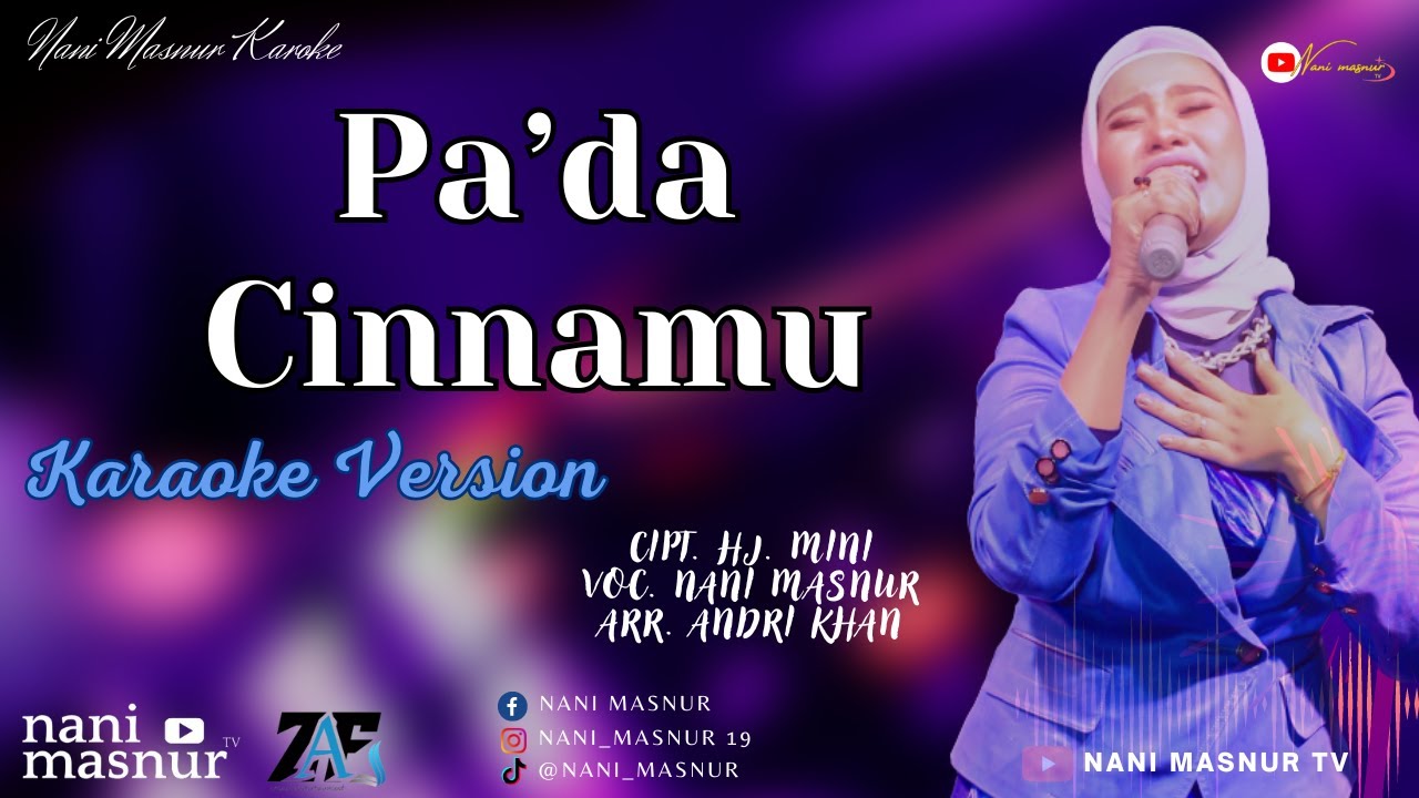 Karaoke Pa'da Cinnamu - Nani Masnur | Original Song
