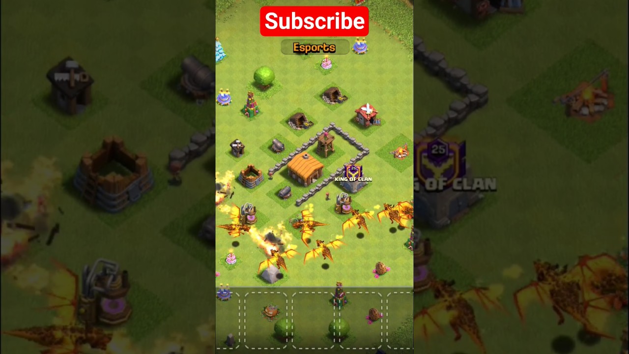 Max Super Dragons vs Maxed Town Hall 2 | Clash of Clans