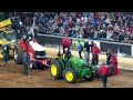 Pro stock pulling tractor loses tire wild ride nfms championship tractor pull louisville ky 2024