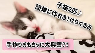 【けりぐるみ】子猫が手作りおもちゃに大興奮！作り方も解説♡