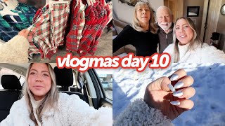 vlogmas day 10: comfort vlog at home! driving around, family time, gift shopping, nail appt, etc.