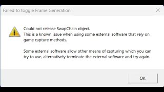 Fix Avatar Frontiers Of Pandora Error Failed To Toggle Frame Generation Could Not Release Swapchain