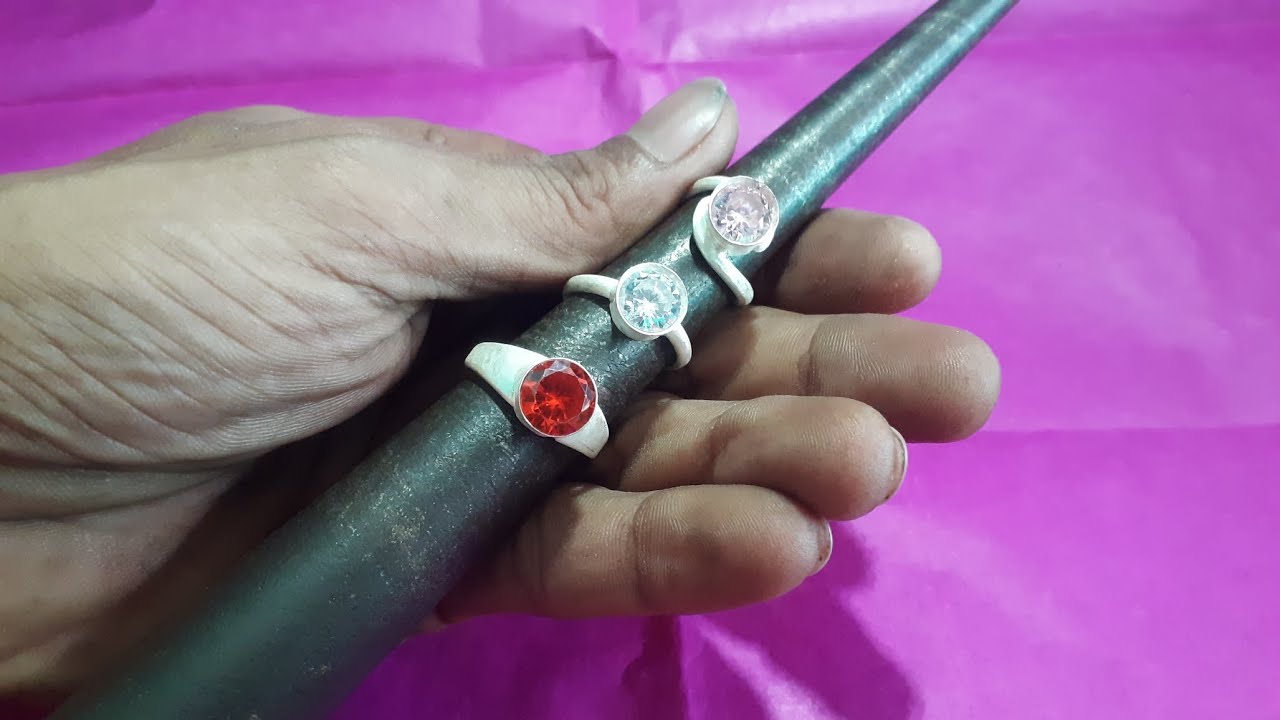How to Make a 3 Silver Ring with Diamond ! Silver Ring Making Process | Diamond Ring Making Video 
