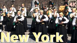 Музыка группы волынки из Галиции, Испания, в Нью-Йорке 4K Ultra HD