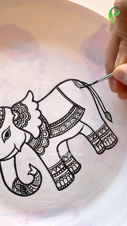 Cutest 1 Color Painting 🐘 😱 #shorts
