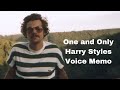 One and only  harry styles  voice memo