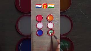 🇳🇱🎁🇮🇳 Flag art in dhakkan with watercolour || #india🇮🇳#shorts #youtubeshorts #trending🔥 #nancyarts