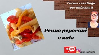 Penne peperoni e zola#pasta#peperoni#gorgonzola