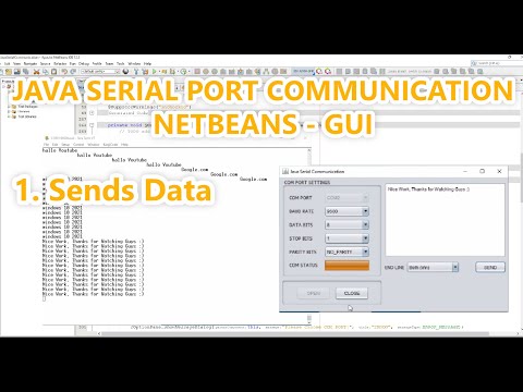 Java Serial Port Communication using NetBeans with GUI - 1. Sends Data