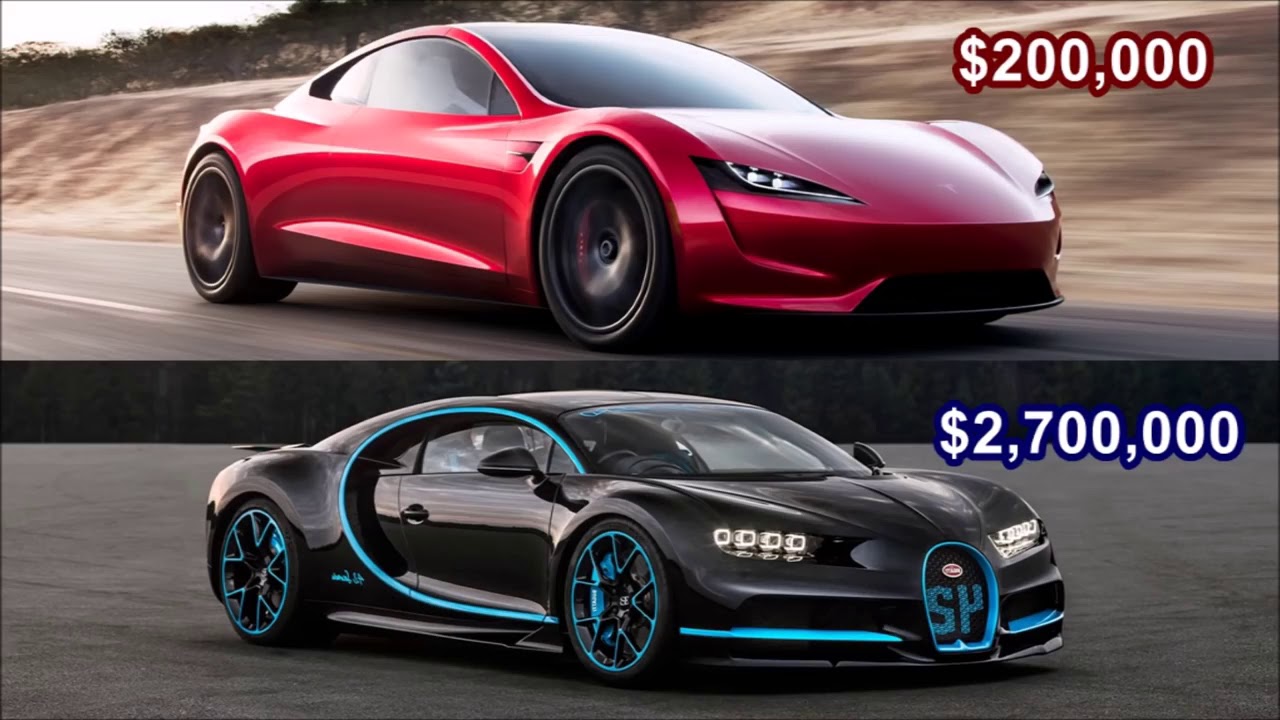 2020 Tesla Roadster Vs 2018 Bugatti Chiron Top Speed Hd