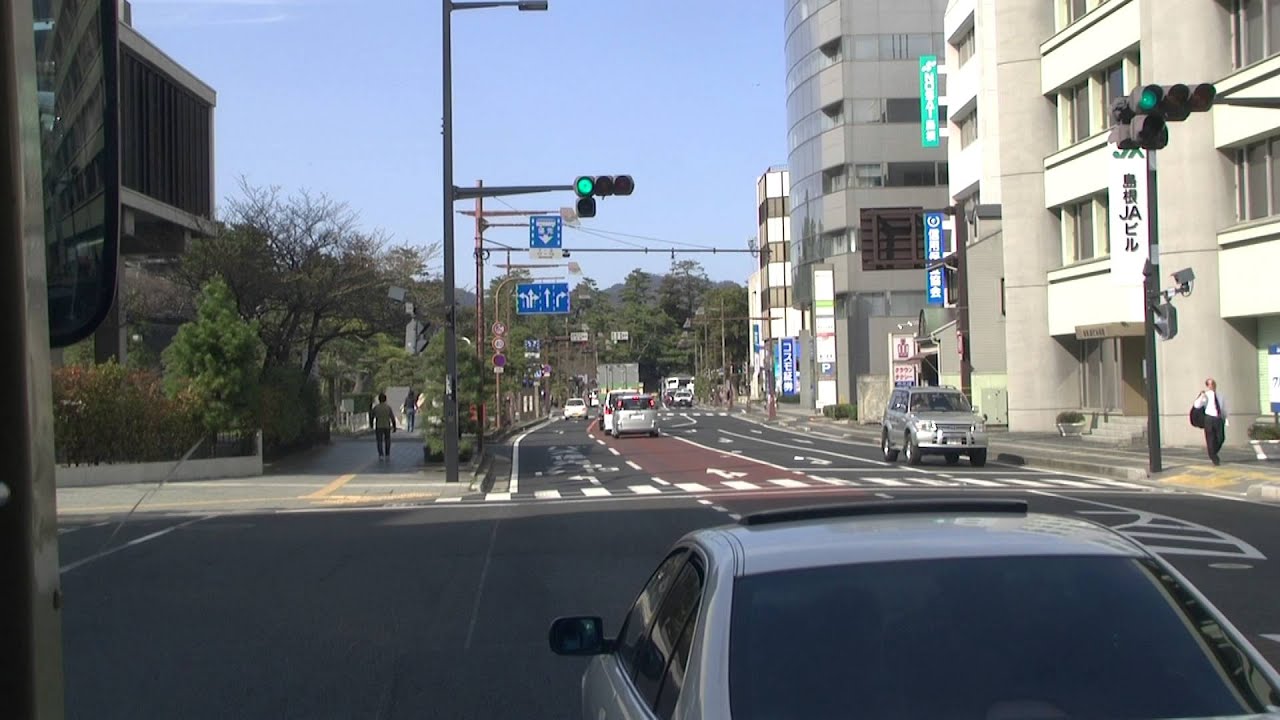 【前面展望】松江しんじ湖温泉～松江城～JR松江駅【松江市営バス】