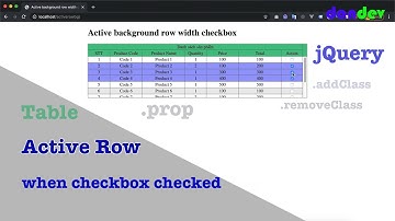 Active row when checkbox checked Xử lý thế nào? | dandev