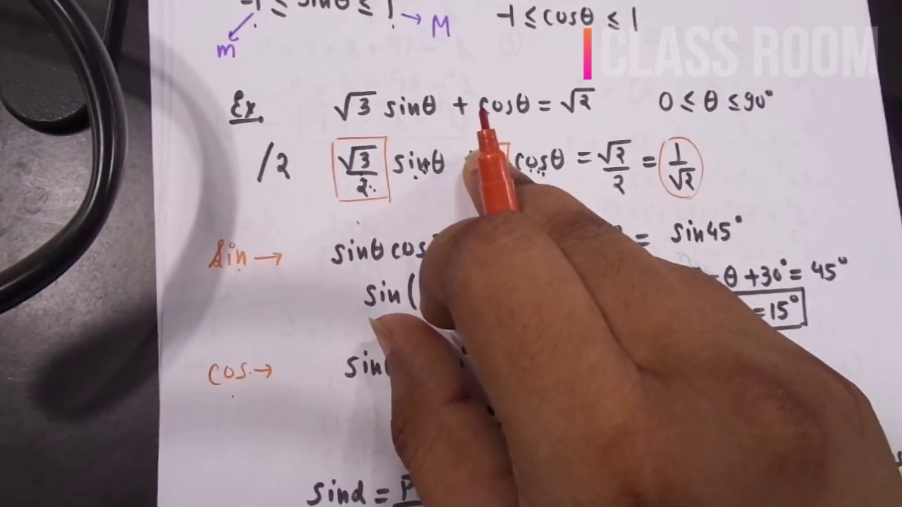 Trigonometry maximum and minimum value of a cosx b sinx youtube