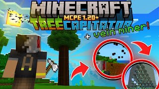 [ATUALIZADO] DOWNLOAD do ADDON do TREECAPITATOR + VEIN MINER para o MINECRAFT PE 1.20+