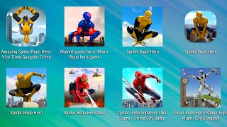 Amazing Spider Rope Hero Vice Town Gangster Crime,Mutant Spider Hero Miami Rope Hero Game