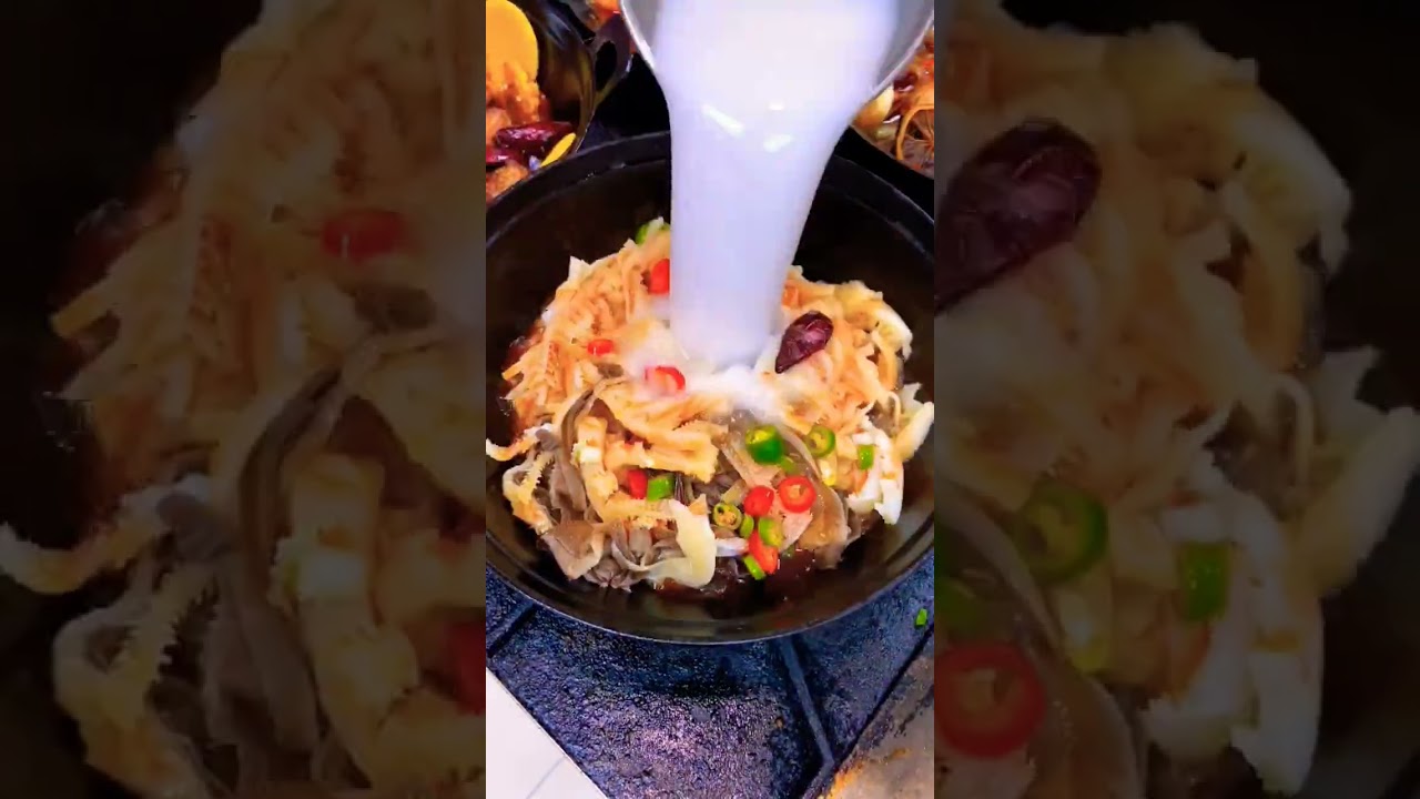 Amazing food with small earth pot stew, 