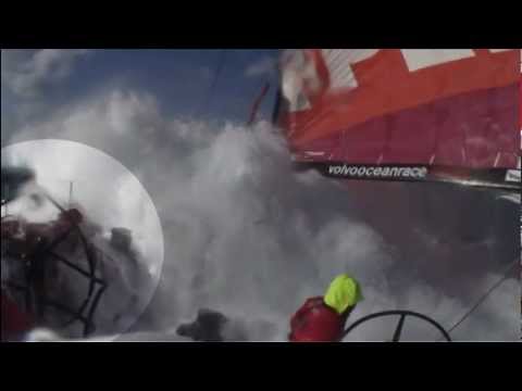 Huge Wave Knocks Down Nico - Volvo Ocean Race 2011-12