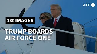 Trump boards Air Force One for final time as president | AFP