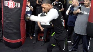 Errol Spence Jr. shows how you should hit the HEAVY BAG W/ Combos & Power